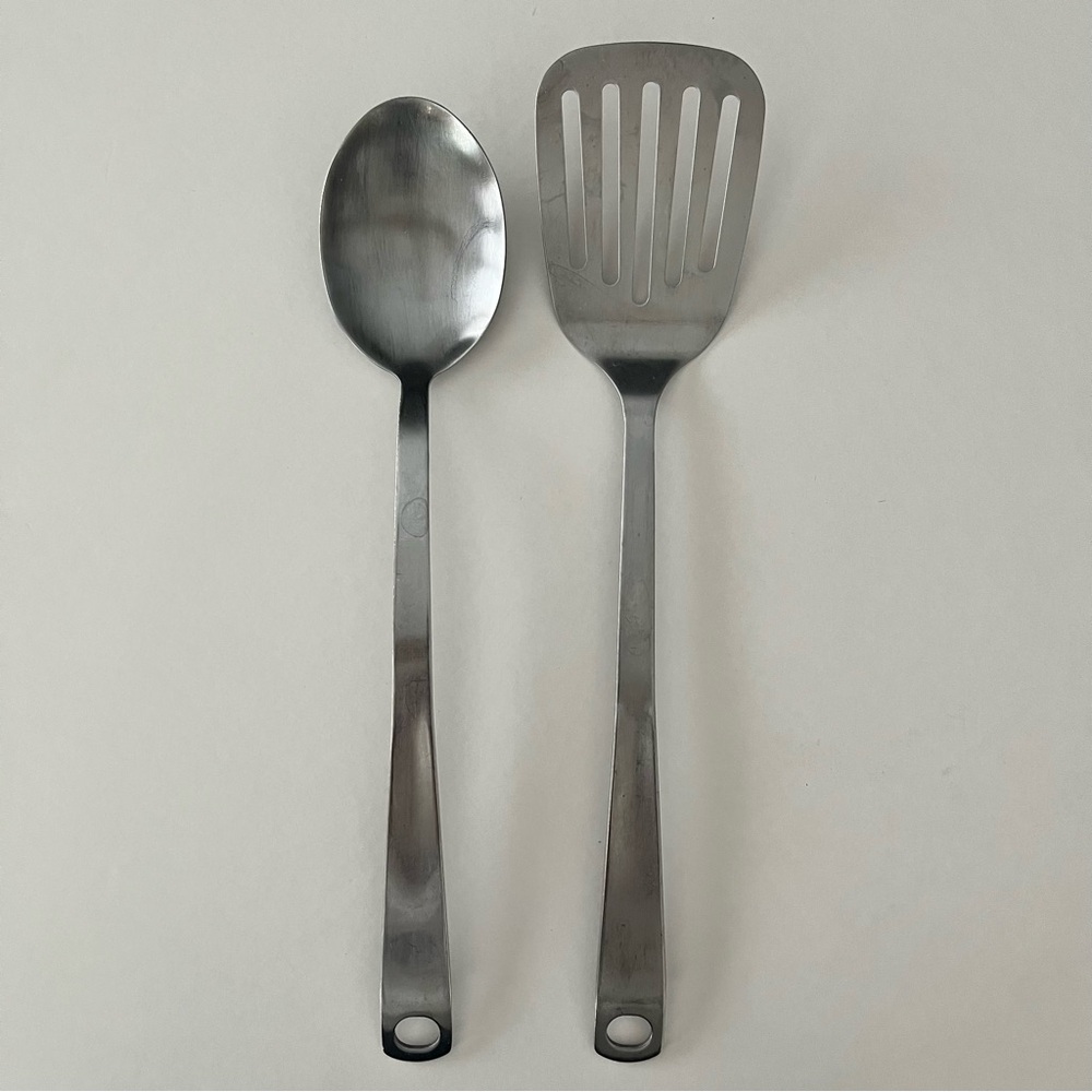Stainless Steel Cooks Club Solid Serving Spoon And Spatula